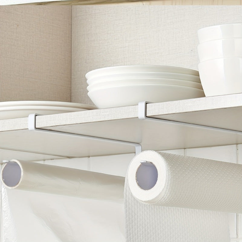 Rack for kitchen tissue, non-perforated cabinet, roll paper holder, storage rack for kitchen tissue cling film and cloths.