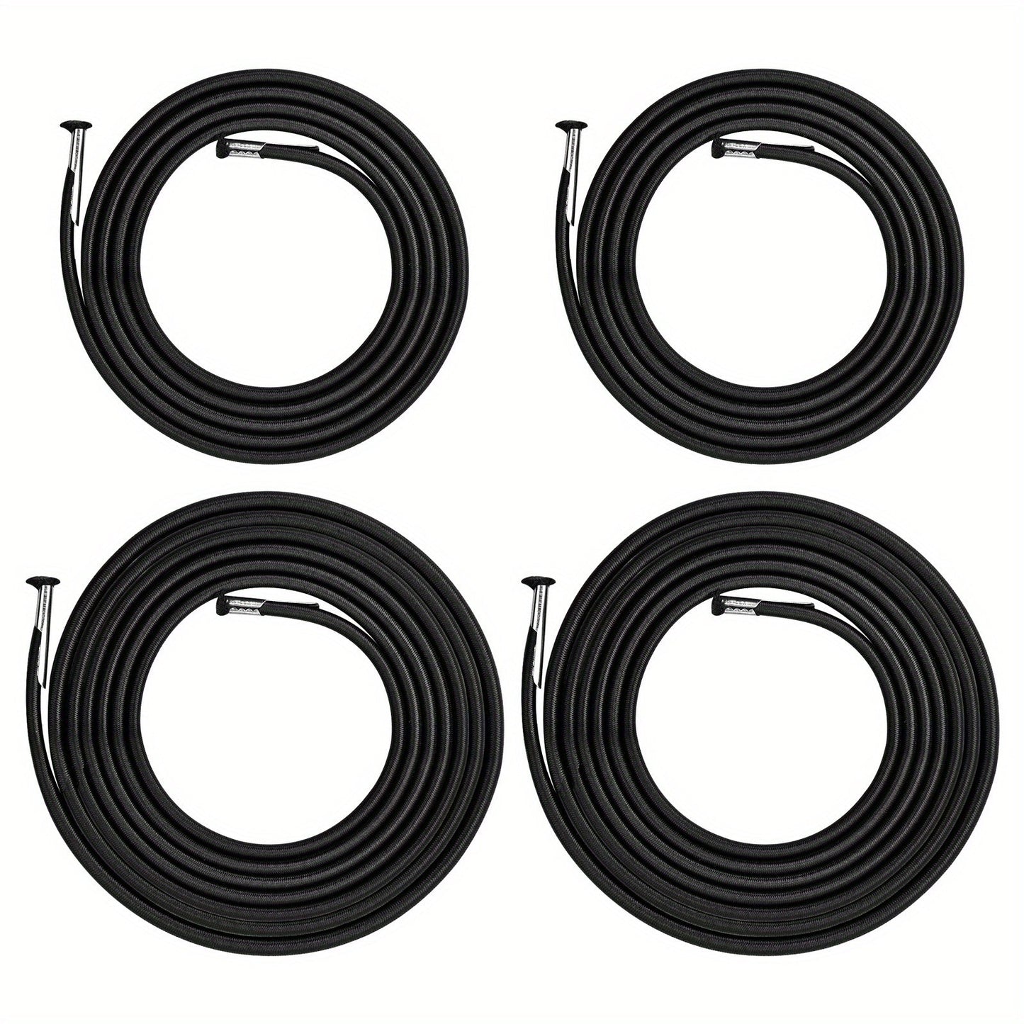 Set of 4 durable elastic replacement cords for zero gravity chairs, suitable for recliners and lounge chairs. Available in black. Ideal for chair repair.