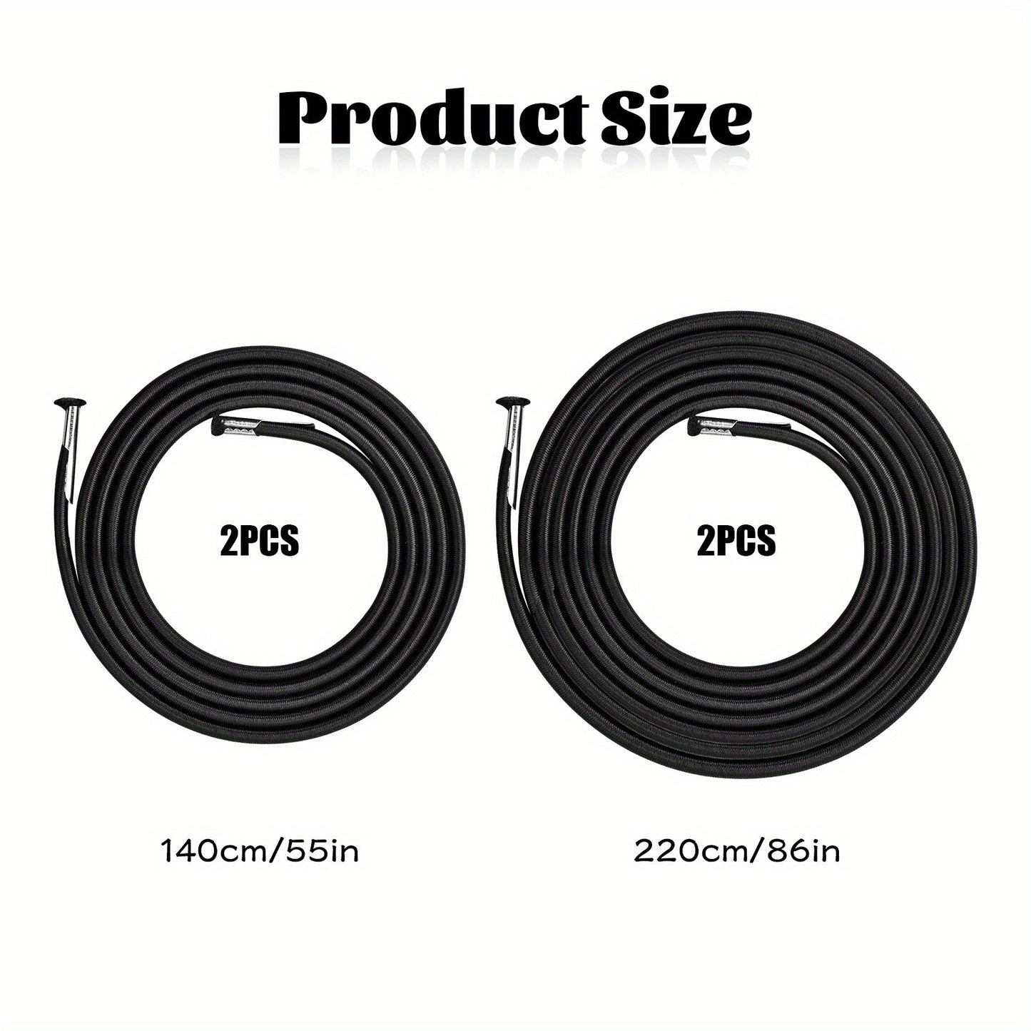 Set of 4 durable elastic replacement cords for zero gravity chairs, suitable for recliners and lounge chairs. Available in black. Ideal for chair repair.