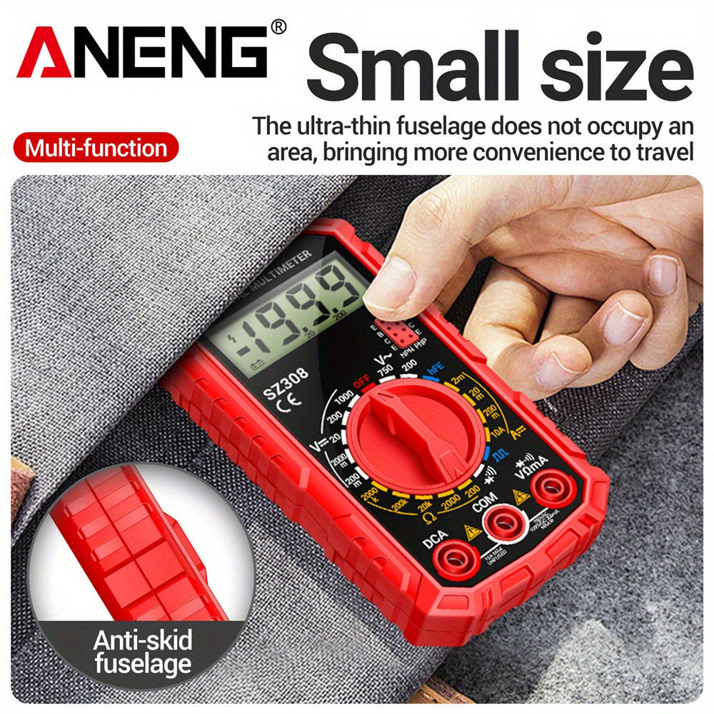 ANENG SZ308 is a high-precision digital multimeter with multifunctional AC-DC voltage, current, and resistance testing capabilities, and does not require batteries.