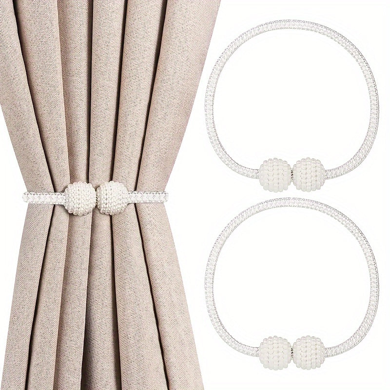 Two pieces of Magnetic Curtain Tiebacks with a Classic Style, featuring an Elegant European Design and a Powerful Magnetic Hold for Home and Room Decoration.