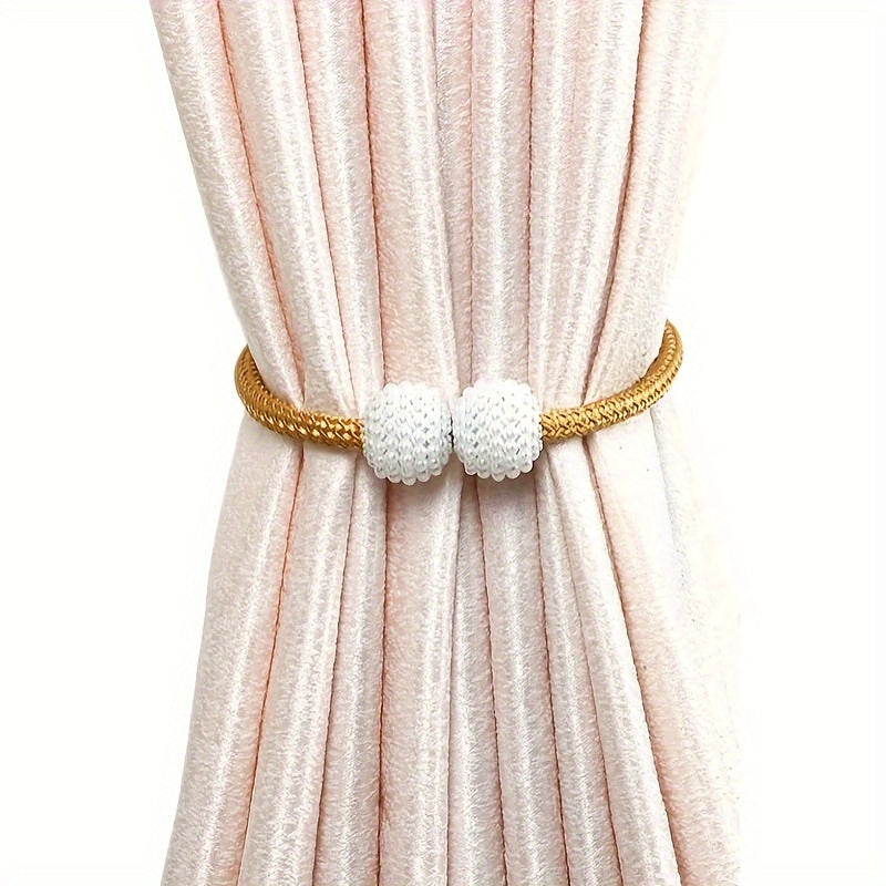 Two pieces of Magnetic Curtain Tiebacks with a Classic Style, featuring an Elegant European Design and a Powerful Magnetic Hold for Home and Room Decoration.