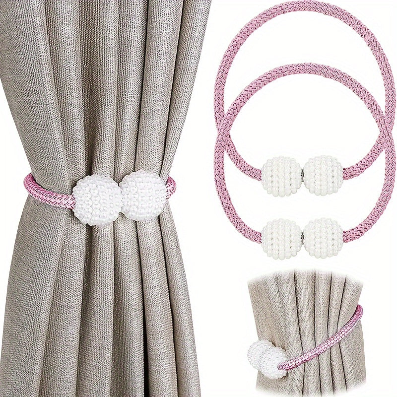 Two pieces of Magnetic Curtain Tiebacks with a Classic Style, featuring an Elegant European Design and a Powerful Magnetic Hold for Home and Room Decoration.