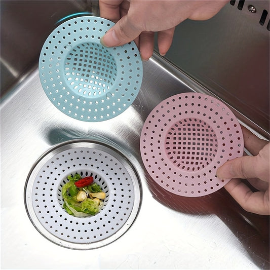 2019 Upgrade Sink Drain Filters, 1/3pcs, Assorted Colors, Anti-Clog, Pest-Blocking Mesh, Ideal for Kitchens/Bathrooms, Easy to Clean & Durable.