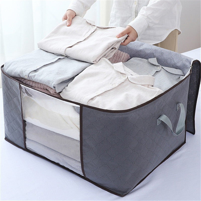 Rectangular Canvas Storage Box with Large Capacity, Zipper Closure, Versatile Clothes Organizer for Home, Kitchen, Wardrobe, Classic Design, Not Waterproof, Ideal for Under-Bed Storage.