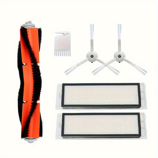 Get 6 Replacement Kits for Roborock S6 S6 Pure S5 S5 Max S4 E4 E20 E25 E35 C10 S50 Robot Vacuum Parts. Each kit includes 1 Main Brush, 2 Filters, 2 Side Brushes, and 1 Tool.