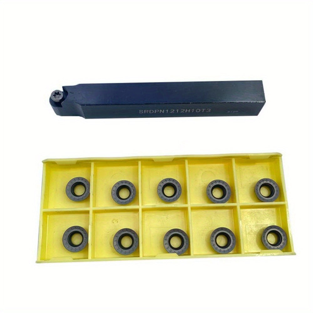 CHENGLU SRDPN Pro Carbide Insert Holder with 10pcs RPM Tool Set is suitable for 45° lathe turning for precision metalworking, plane turning, and is CNC compatible.