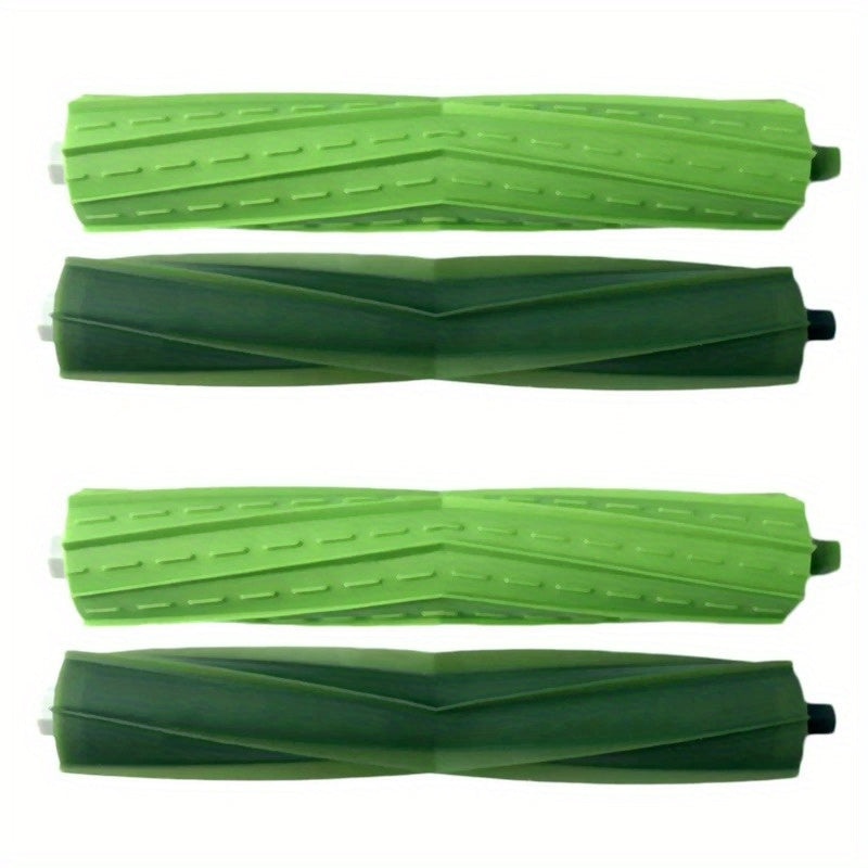 Replacement green brush roll set for iRobot I7 E5 E6 series robot vacuum cleaner - includes 4 pieces. Compatible with floor attachment spare parts.