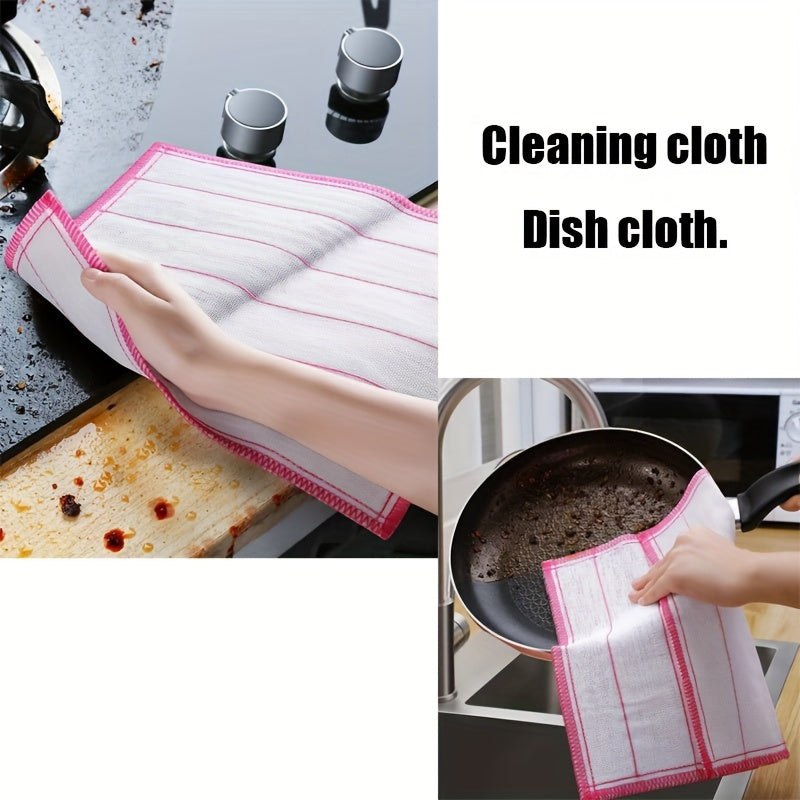 6 or 12 pieces of Super Absorbent Thick Dish Cloths made of reusable microfiber material. These versatile cloths can be used for cleaning dishes, household tasks, and bathroom and kitchen cleaning. They are durable and easily remove stains and grease