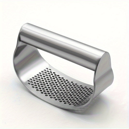 Kitchen Use -Ergonomic Rocker Design, Stainless Steel Garlic Press for Easy Cleaning and Safe Food Mincing