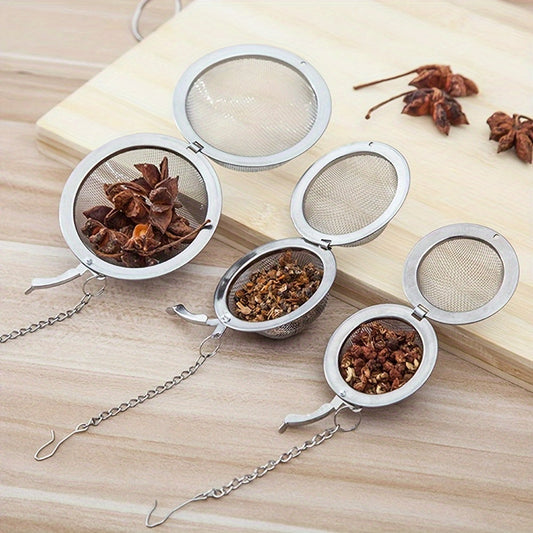 Set of 3 Stainless Steel Tea & Spice Infusers - Sturdy, Simple-to-Clean Kitchen Sieves for Soups and Stews