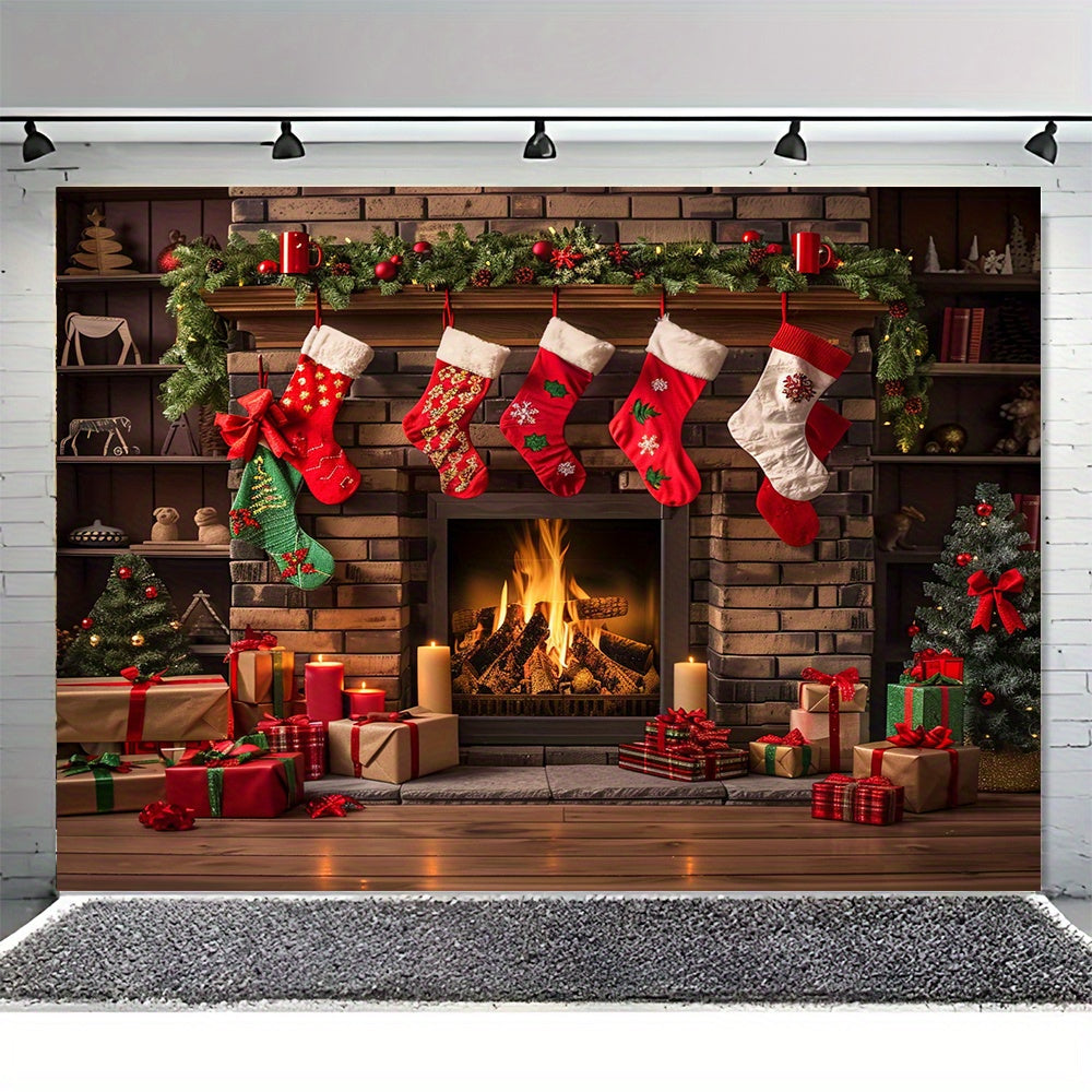 Get in the holiday spirit with our versatile winter fireplace Christmas backdrop! Made from high-quality polyester, this backdrop comes in multiple sizes ranging from 99.06x149.86cm to 240.03x299.97cm, making it suitable for both indoor and outdoor use.