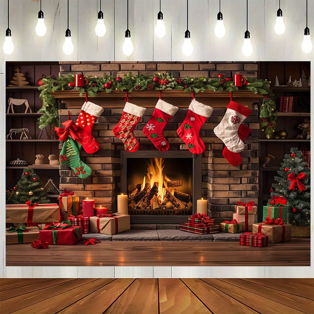 Get in the holiday spirit with our versatile winter fireplace Christmas backdrop! Made from high-quality polyester, this backdrop comes in multiple sizes ranging from 99.06x149.86cm to 240.03x299.97cm, making it suitable for both indoor and outdoor use.