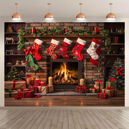 Get in the holiday spirit with our versatile winter fireplace Christmas backdrop! Made from high-quality polyester, this backdrop comes in multiple sizes ranging from 99.06x149.86cm to 240.03x299.97cm, making it suitable for both indoor and outdoor use.