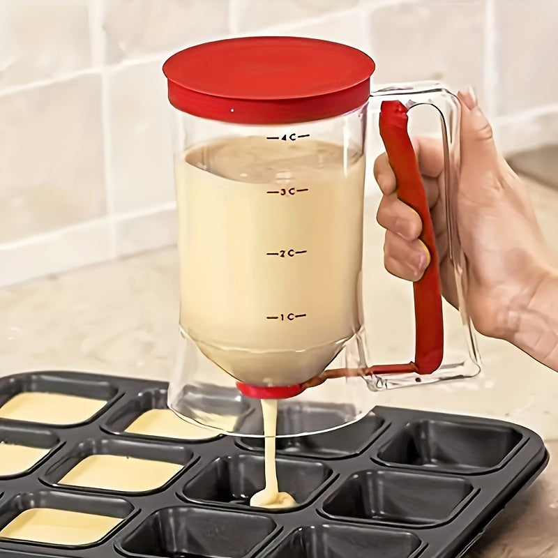 Convenient Pancake Batter Dispenser with Bonus Cupcake Liners - Ideal for Pancakes, Waffles & Muffins - Safe Silicone Kitchen Tool for Food