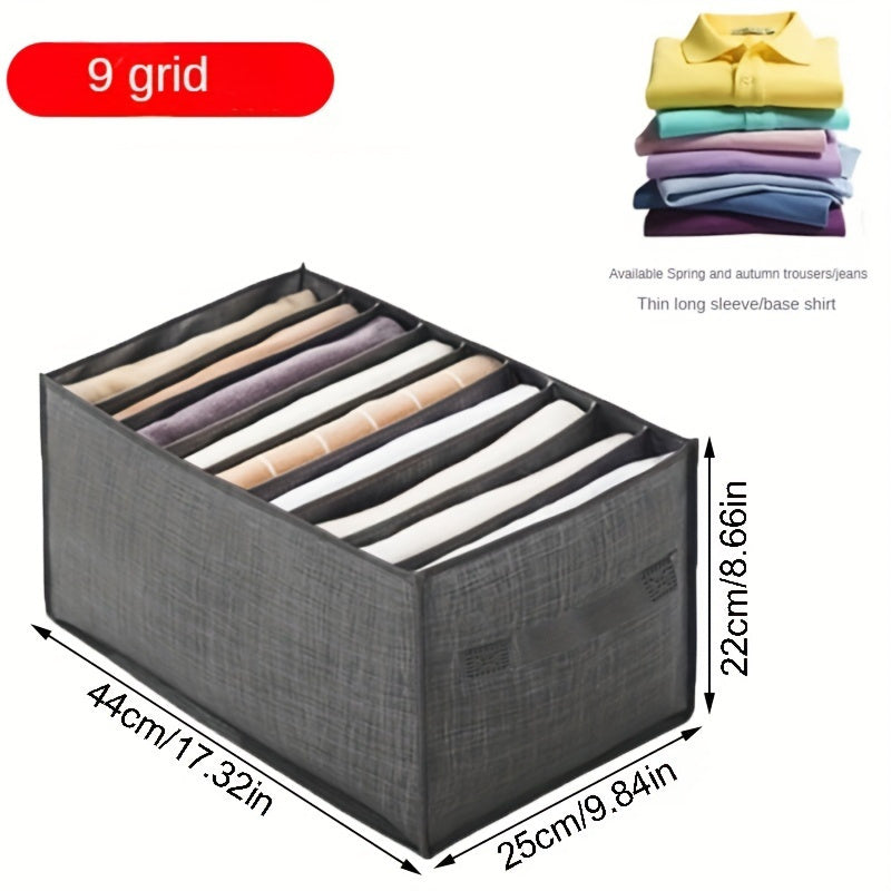 Lightweight Wardrobe Closet Divider Container with Handle for Closet Organization - Grey Fabric Clothes Storage Organizer