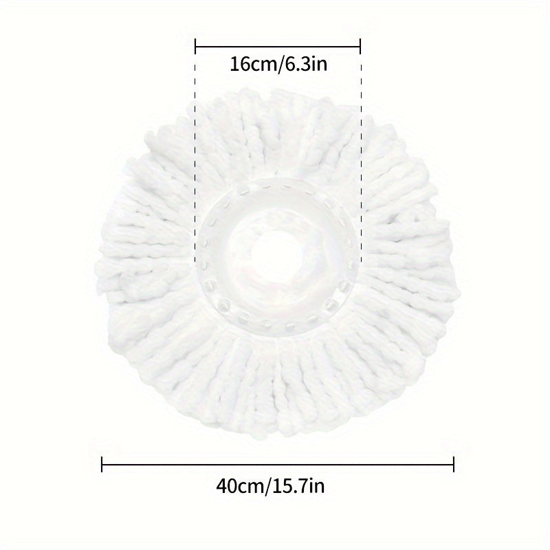 Replacement head for 1 piece microfiber spin mop - Compatible with spin mop systems, ideal for wet and dry floor cleaning. Washable and dust removal, a convenient cleaning supplies accessory.