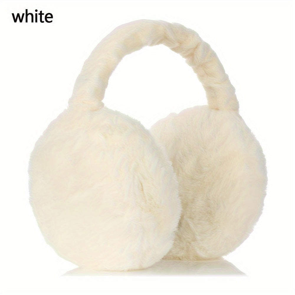 Faux Fur Unisex Earmuffs - Cozy Ear Warmers, Foldable Coldproof Design, Stretchy Fit, Easy to Clean for Outdoor Winter Activities