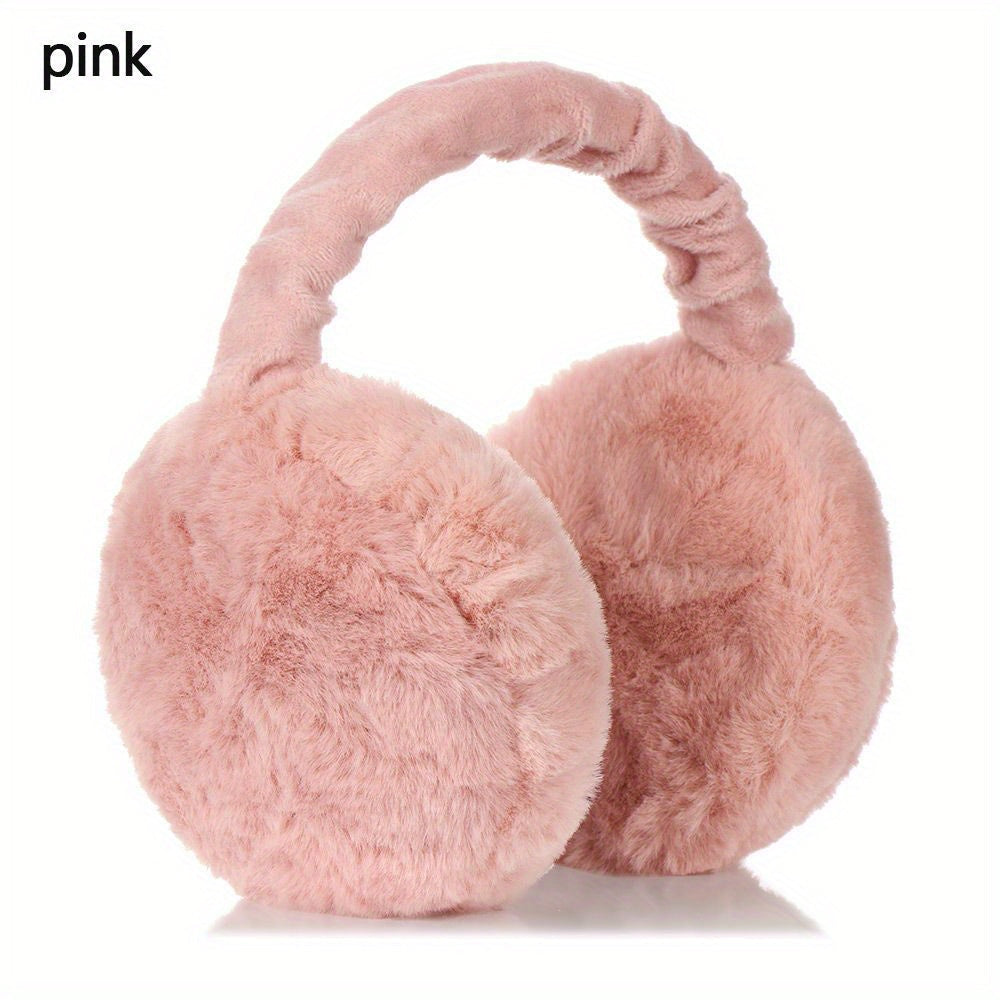 Faux Fur Unisex Earmuffs - Cozy Ear Warmers, Foldable Coldproof Design, Stretchy Fit, Easy to Clean for Outdoor Winter Activities