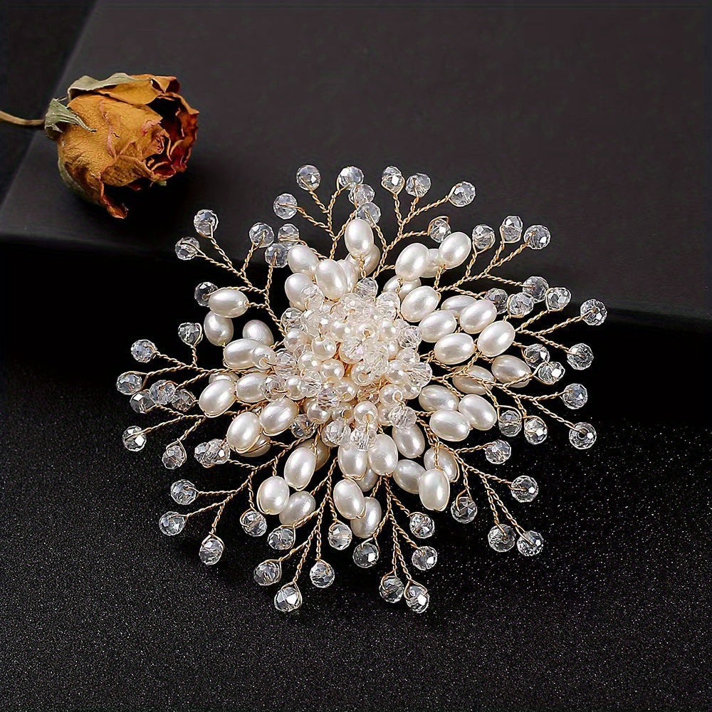 Chic Resin Snowflake Brooch for Women, Exquisite Floral Brooch for Brides, Perfect for Weddings, Parties, and Gifts - Stay on-trend with this Stunning Jewelry Piece!