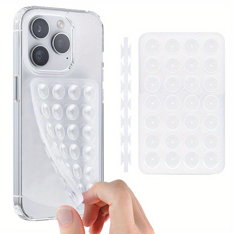 Silicone suction cup phone mount for hands-free use, works with iPhone and Android, great for selfies and videos, perfect for mirror and shower, cute grip.