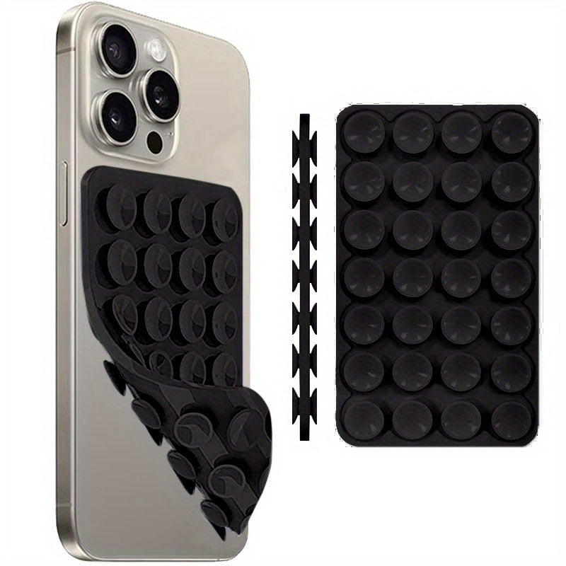 Silicone suction cup phone case mount for hands-free selfies and videos. Durable, adhesive silicone stand ideal for video recording and photography. Shower-friendly design for iPhone and