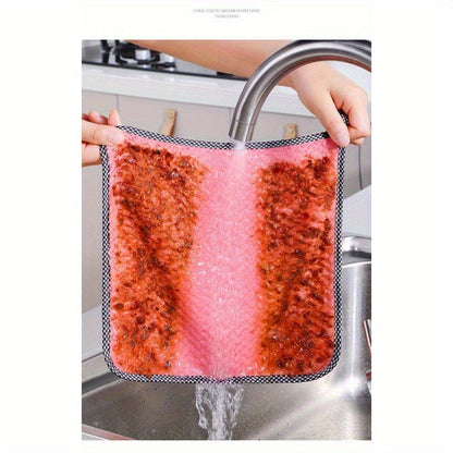 5 pieces of ultra-soft coral velvet cleaning cloths - highly absorbent, versatile towels for kitchen, car washing, and glass cleaning.