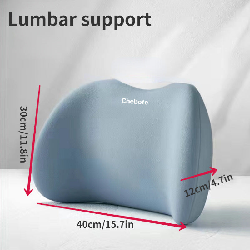 Set of 2 car seat neck and lumbar support pillows, with adjustable backrest. Reduces discomfort during long drives. Made of polyester fiber and sponge rubber for extra comfort.