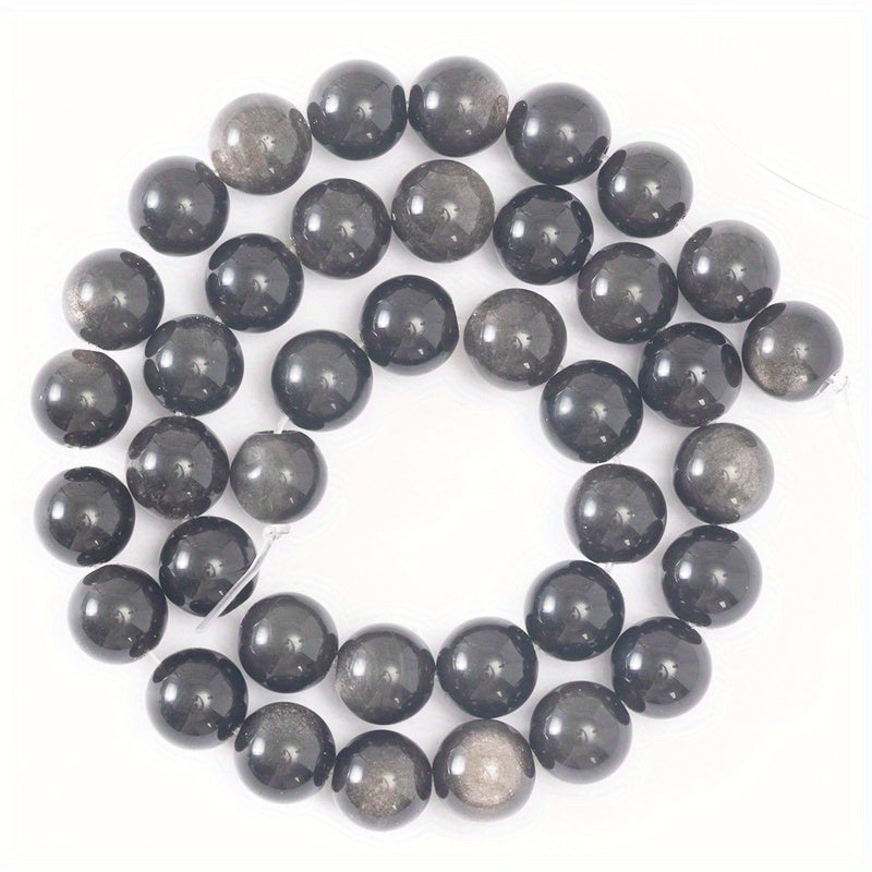 XULIN offers a set of 6/8/10mm Natural Stone 7A Silvery Obsidian Beads, perfect for DIY jewelry making. These lustrous round faux gemstones can be used to create beautiful necklaces, bracelets, and earrings. Ideal for crafting fashionable and romantic