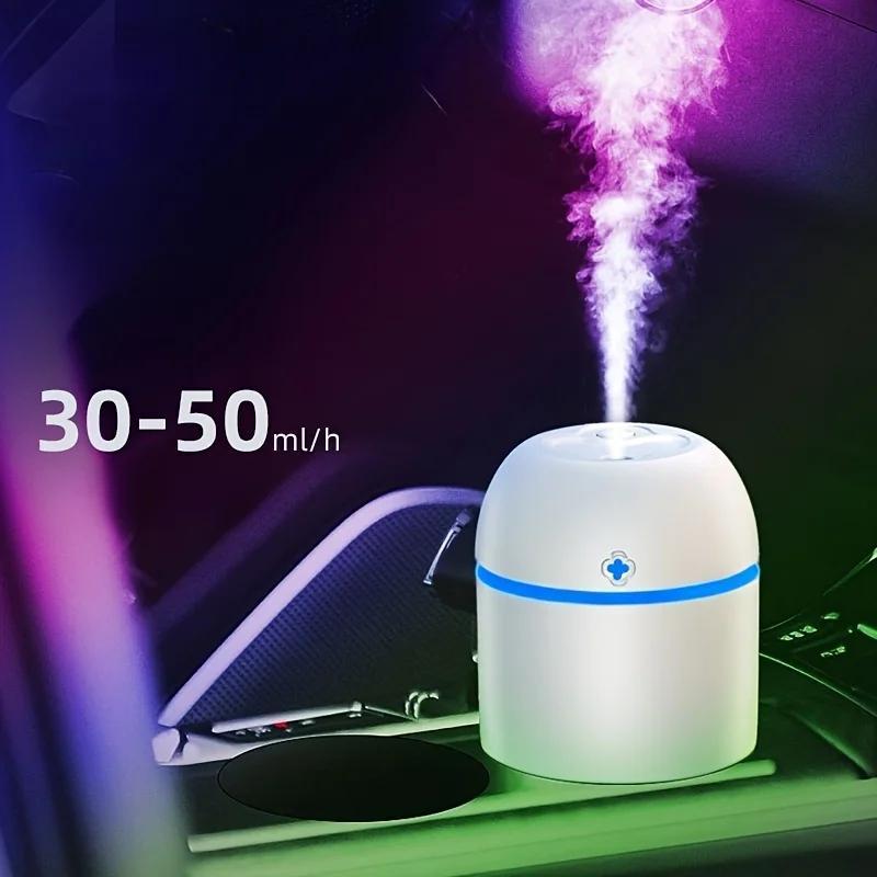 USB-powered aromatherapy humidifier with night light - ideal for bedroom, office, and car ambiance.