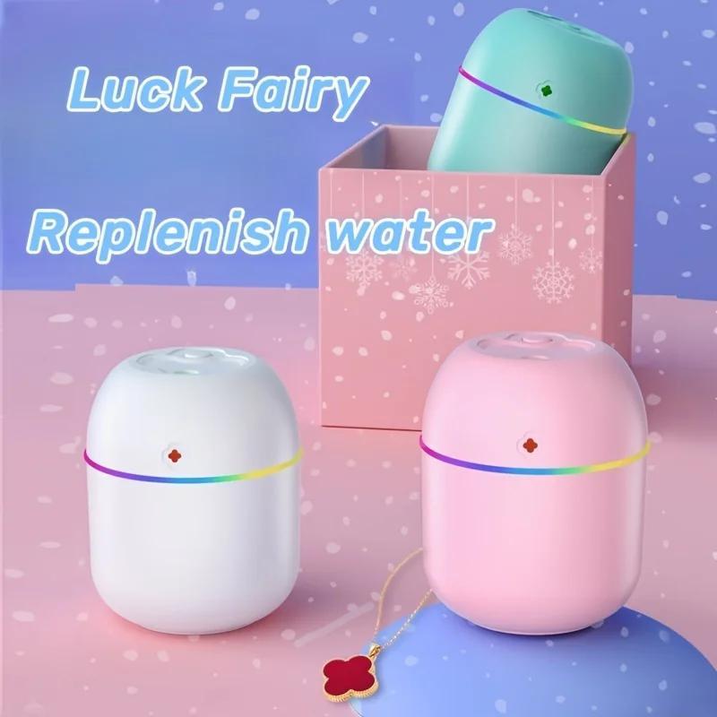 USB-powered aromatherapy humidifier with night light - ideal for bedroom, office, and car ambiance.