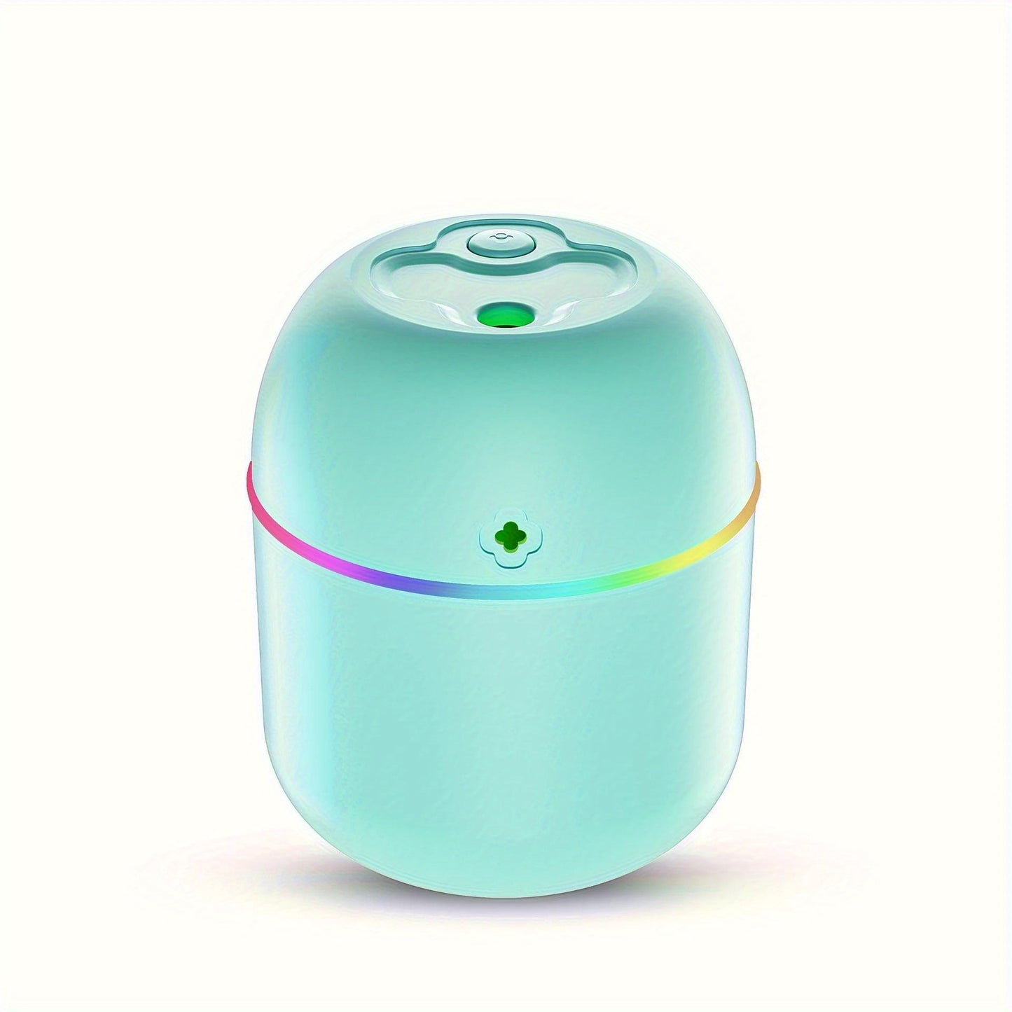 USB-powered humidifier with night light for relaxation in bedroom, office, and car, comes in white and pink.