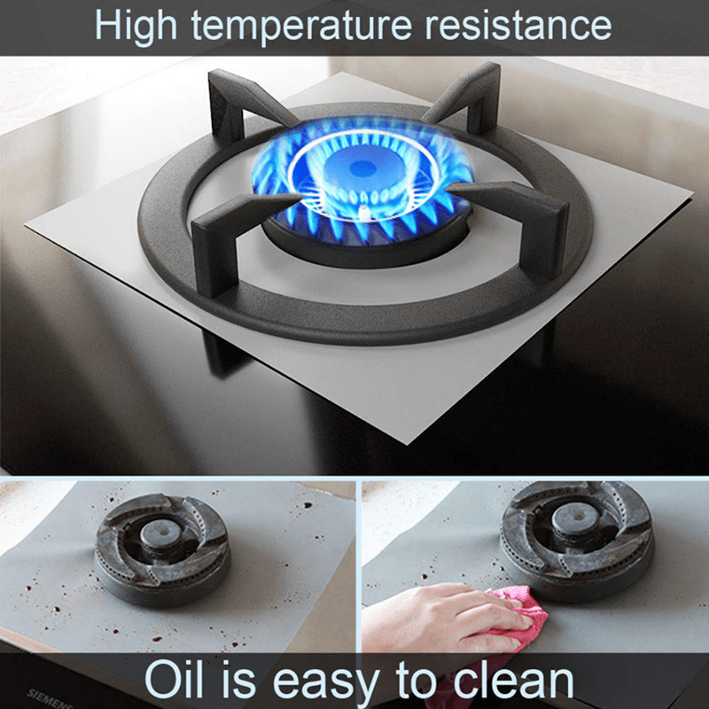 Stove Surface Protection Pads Set of 4: Durable Gas Stove Guards, Oil-Resistant, Prevents Stains, Resists High Temperatures, Non-Stick Surface, Simple to Wash and Reuse