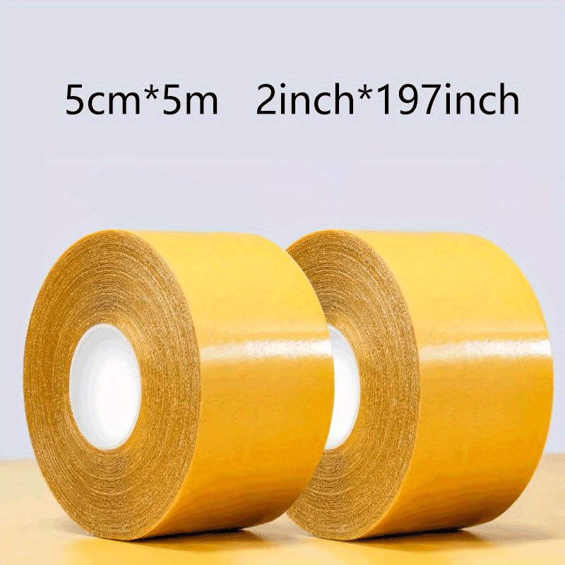 Purchase 2pcs High Strength Double-Sided Tape and get one free. Ideal for use on red carpet, floor mats, wallpaper, and balloons with multi-surface adhesion. Features non-slip, waterproof