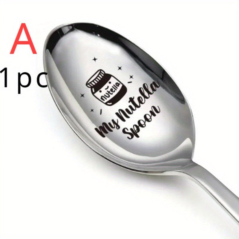 Personalized engraved metal coffee spoons with love message - perfect gift for daughters, families, and friends for special occasions, holidays, or as a present for Lovers' Day.