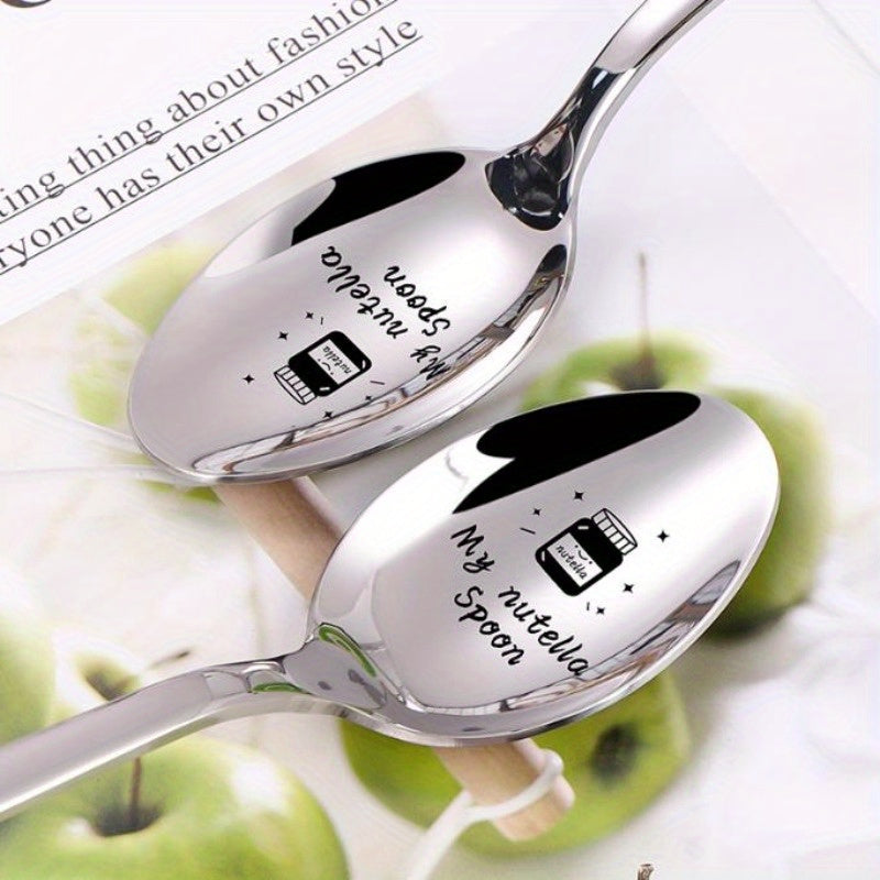 Personalized engraved metal coffee spoons with love message - perfect gift for daughters, families, and friends for special occasions, holidays, or as a present for Lovers' Day.