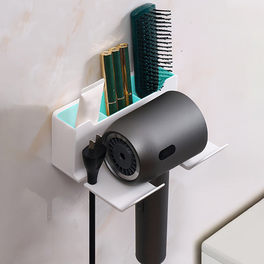 Hands-Free Storage for Your Bathroom Essentials: Wall-Mounted Hair Dryer Rack