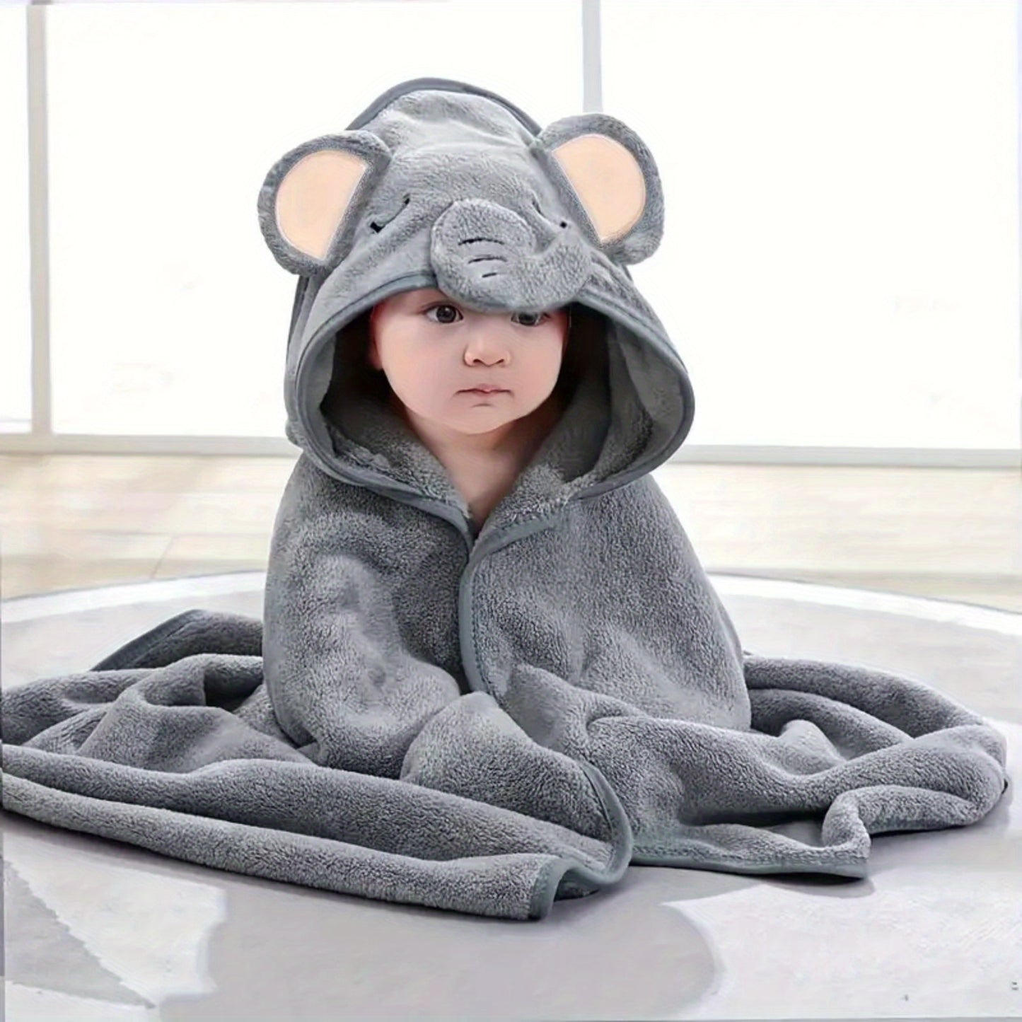 Soft polyester bath towel for kids in fun cartoon animal design, super absorbent and skin-friendly, perfect for gifting on holidays.