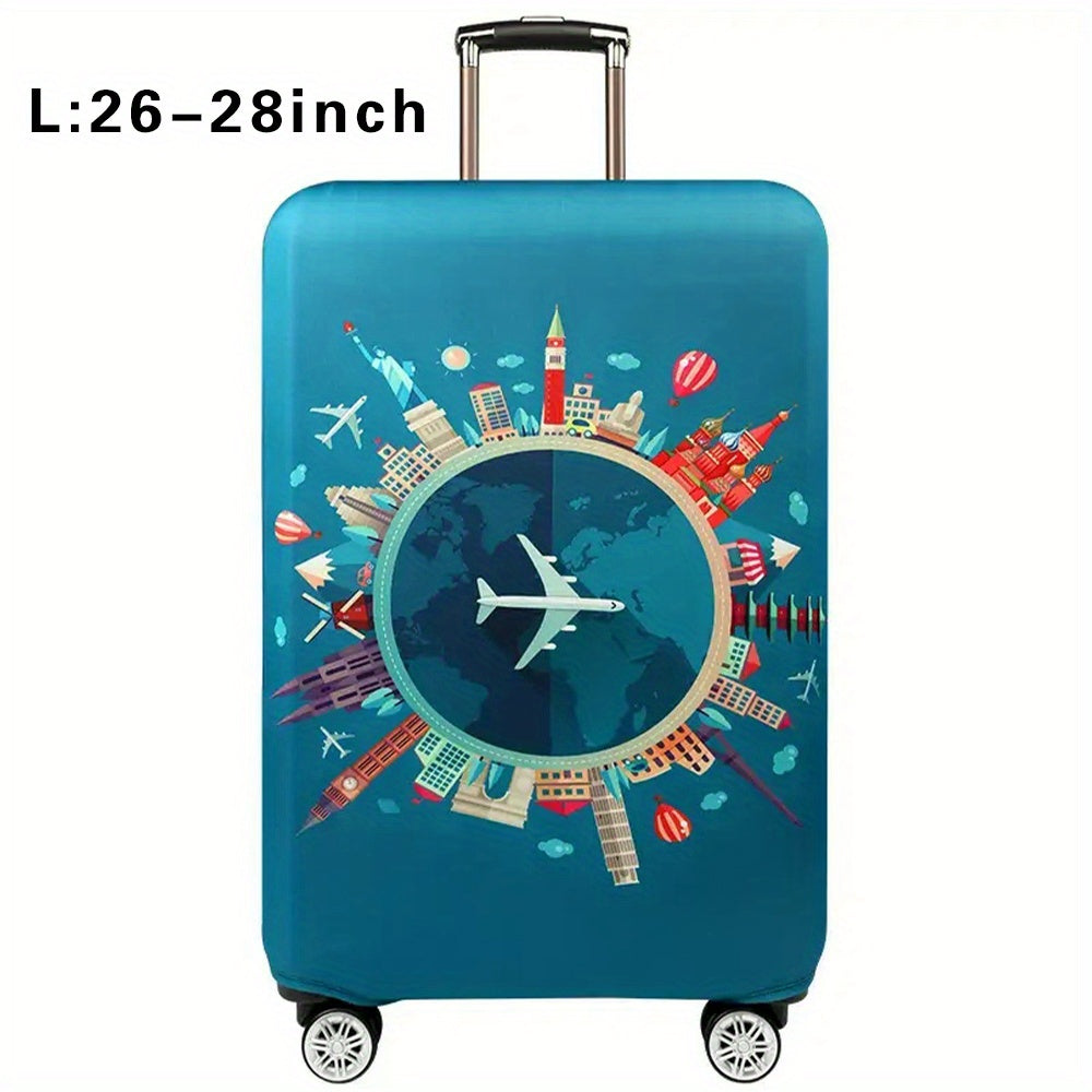 Durable polyester luggage cover for men and women, perfect for outdoor travel.