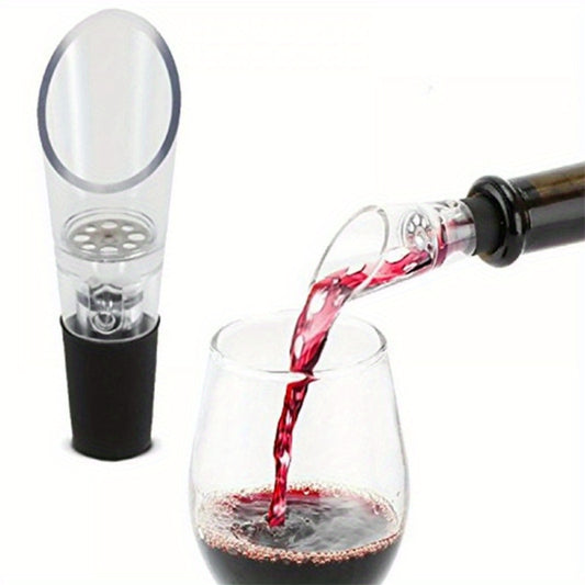 2 Acrylic Wine Pourers- Drip-Free, Aerating Spout for Improved Flavor, Ideal for Kitchen & Restaurant.