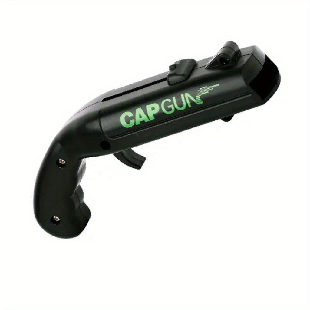 Durable ABS plastic bottle opener in cap gun style for drinking games, parties, bars, and outdoor events - fun and effective at removing beverage caps.