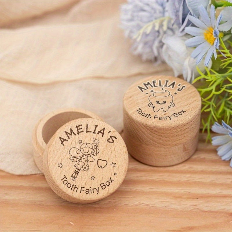 This custom engraved wooden tooth fairy box is perfect for storing your child's first tooth as a special keepsake. It can also be used as a unique birthday gift for all ages. Made of high-quality wood, this tooth fairy collection holder is suitable for