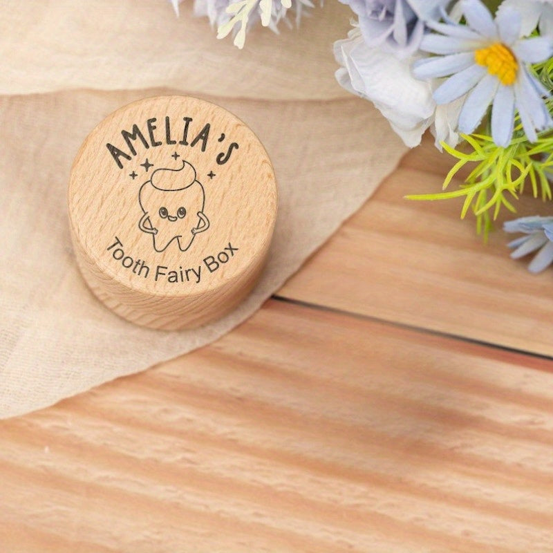 This custom engraved wooden tooth fairy box is perfect for storing your child's first tooth as a special keepsake. It can also be used as a unique birthday gift for all ages. Made of high-quality wood, this tooth fairy collection holder is suitable for