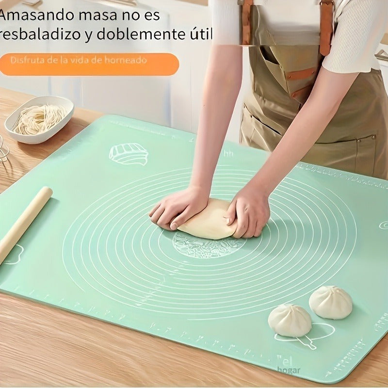 Get your hands on the 1pc Premium Silicone Kneading Mat, measuring 50.04 x 40.13cm. This mat is BPA-free, non-stick, and odor-free, featuring thick double durability for all your baking needs. Perfect for table baking, pizza, cake, and pastry dough, this