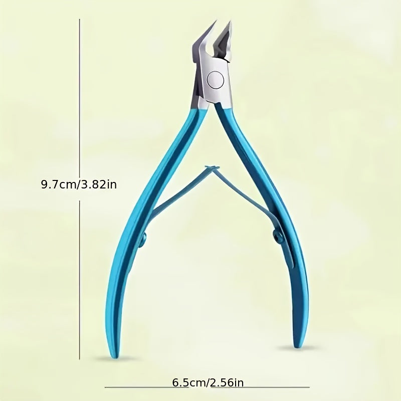 Ingrown toenail tool: 1PC stainless steel nail clipper with sharp pointed tip for thick nails, wide jaw toenail cutter, professional podiatry tool.