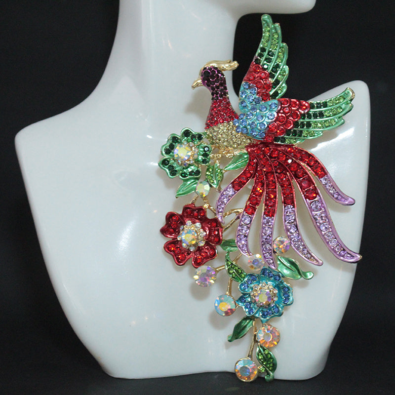 Luxurious Rhinestone Phoenix Brooch Pin, Stylish and Unique Fashion Accessory for Women