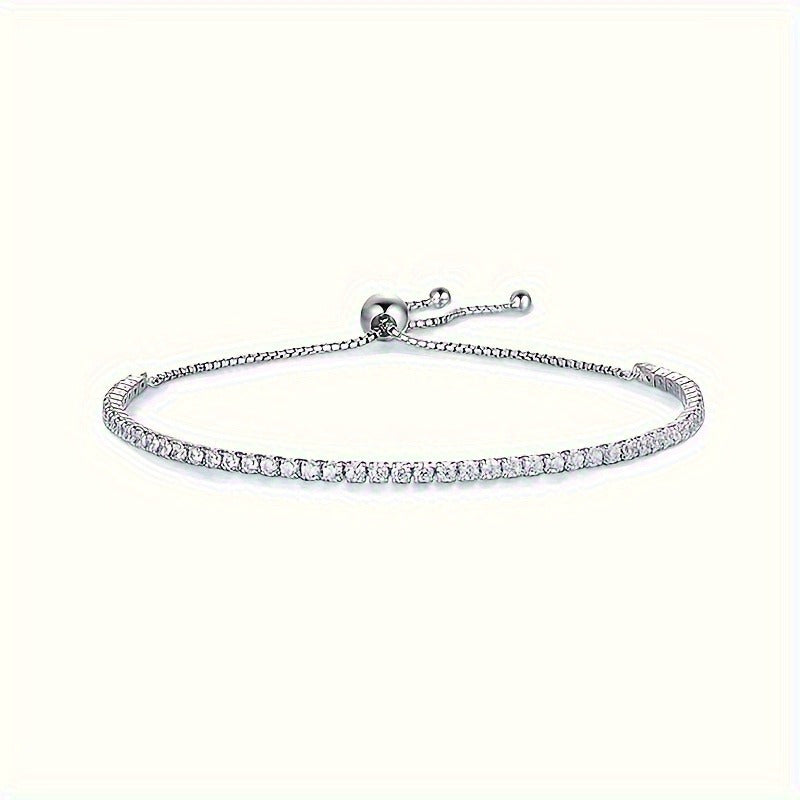 Timeless and Adorable 3.5CT Moissanite Tennis Bracelet for Women - Crafted in 925 Sterling Silver with 18K Gold Plating, Adjustable Size, Perfect for Everyday Wear and Special Events - Must-Have Mardi Gras Day Accessory