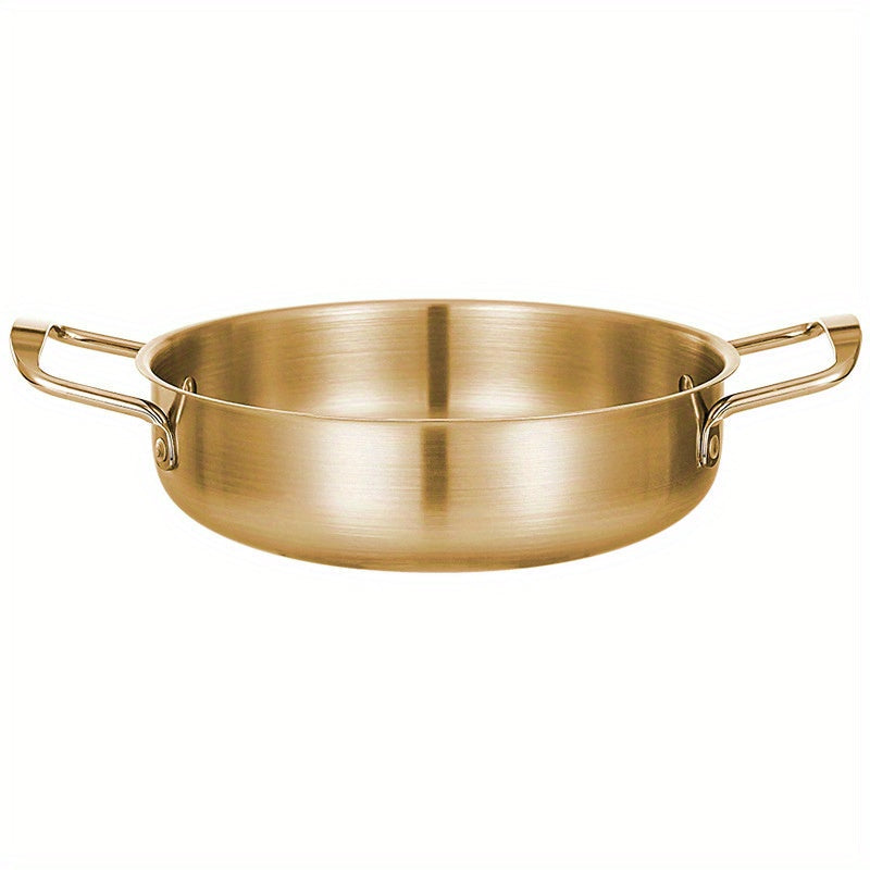 Premium Golden Stainless Steel Ramen Pot - Quick Arrival, Perfect for Soup & Seafood - Reliable Cookware for Home and Restaurant