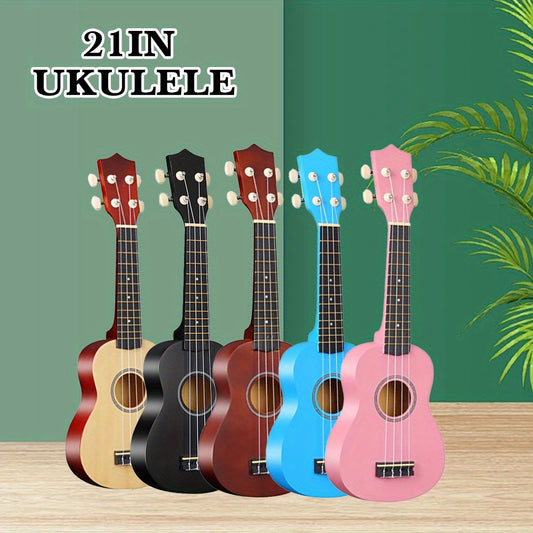 Professional adult beginner ukulele in Hawaiian style, measuring 53.34 cm and featuring four strings.