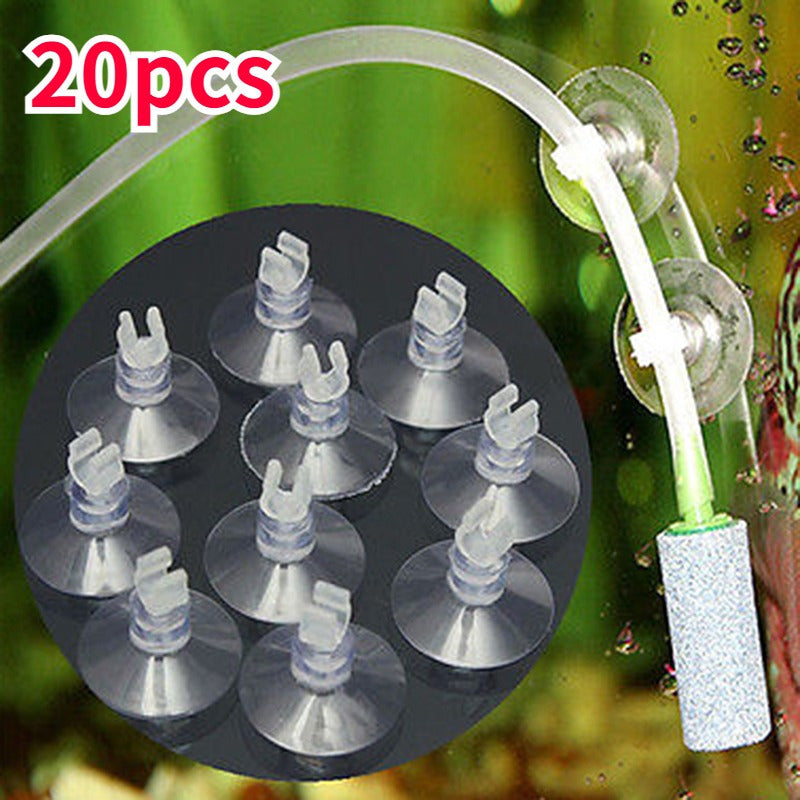 20 suction cups for securing air pump pipes in an aquarium fish tank